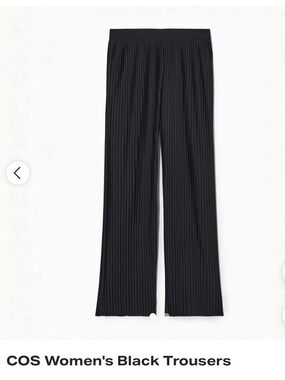COS Black Pleated Wide-Leg Pants